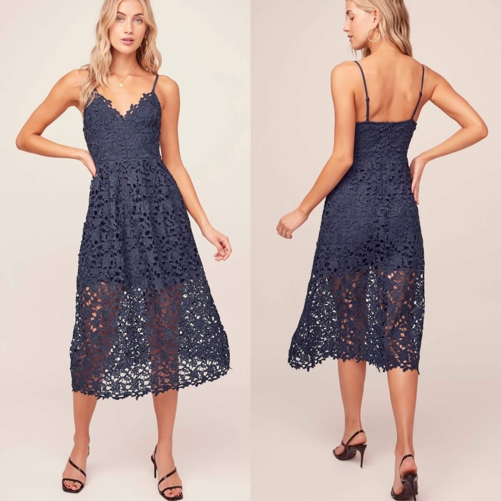 ASTR the label lace A line midi dress (Navy)